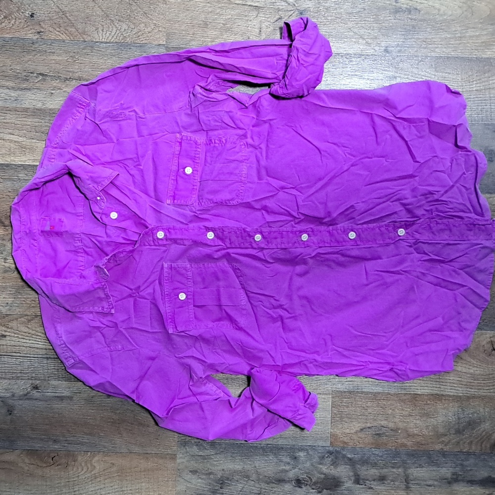 Gap Bright Purple Button-Up Shirt Size Medium